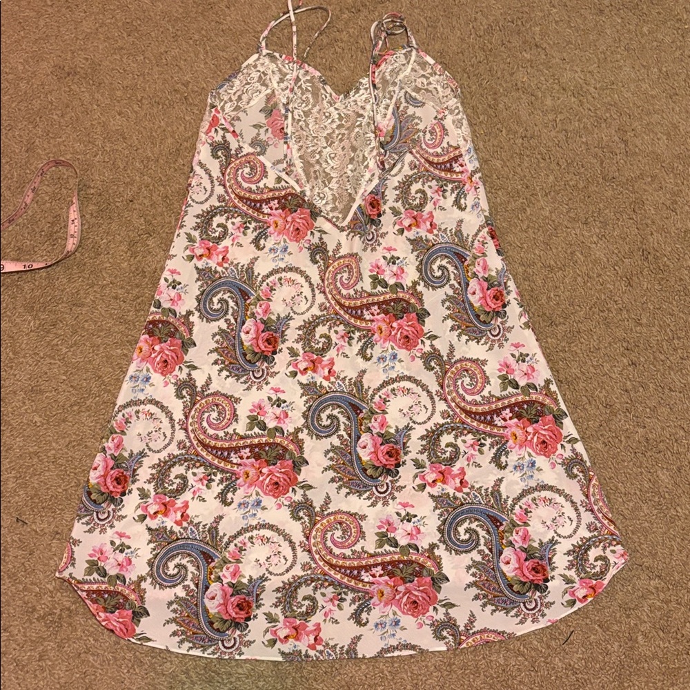 Vintage Victoria’s Secret GOLD TAG Floral Paisley slip dress